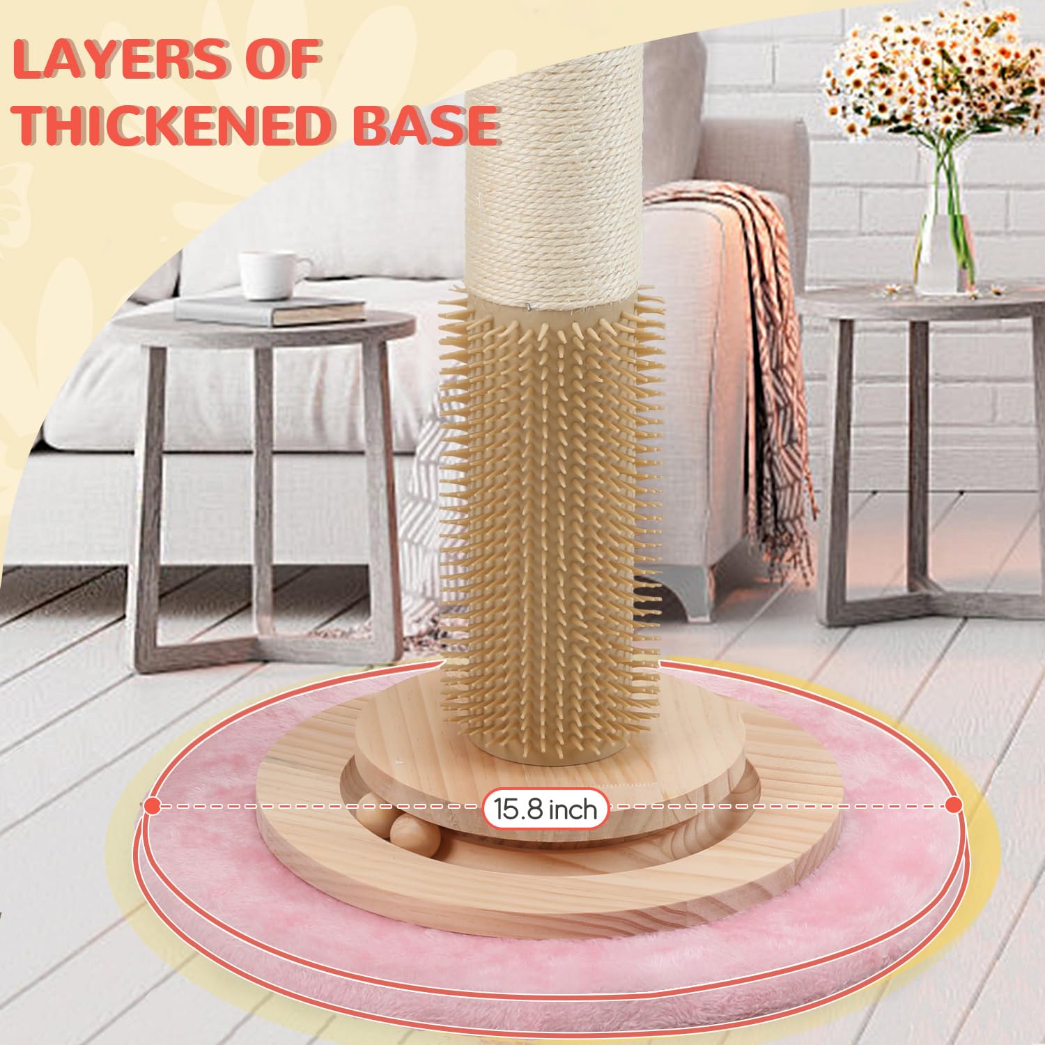 COUNER pink indoor-cat activity center boosts engagement and furniture protection