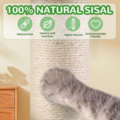 COUNER self-groomer brush aids fur maintenance during scratching sessions.