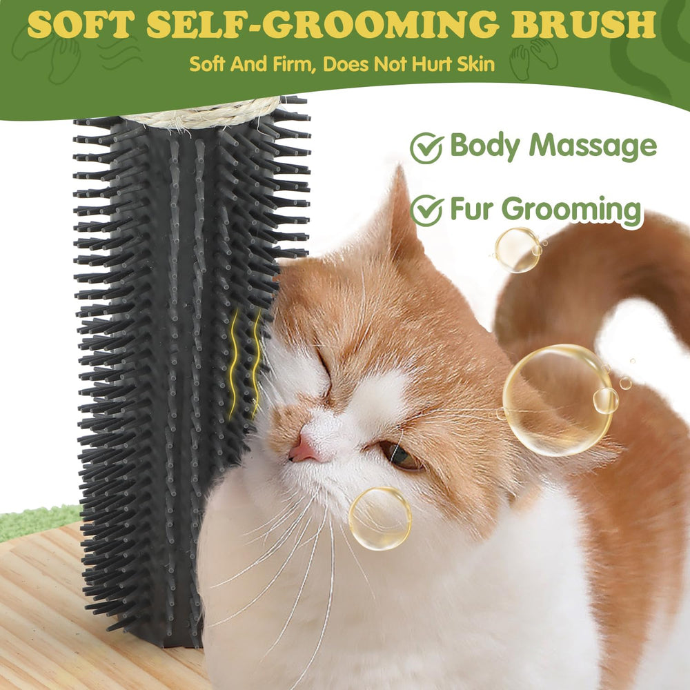 COUNER solid wood base keeps the cat scratching post steady during vigorous play.