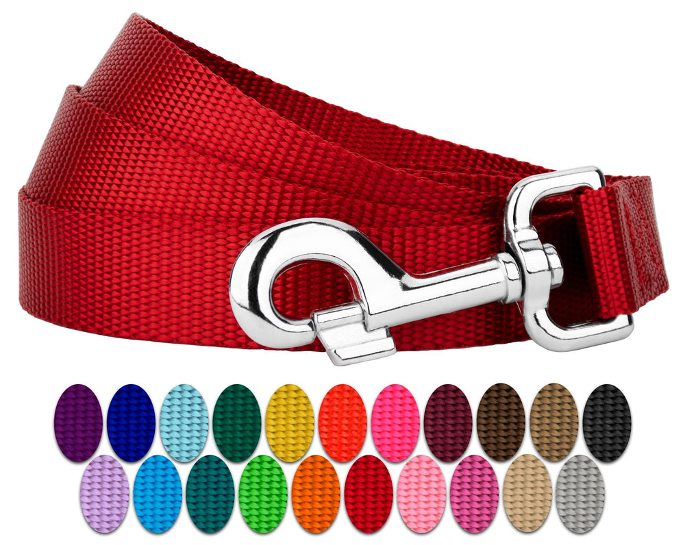Country Brook Petz Everyday Nylon Dog Leash—6ft red in use for secure daily walks