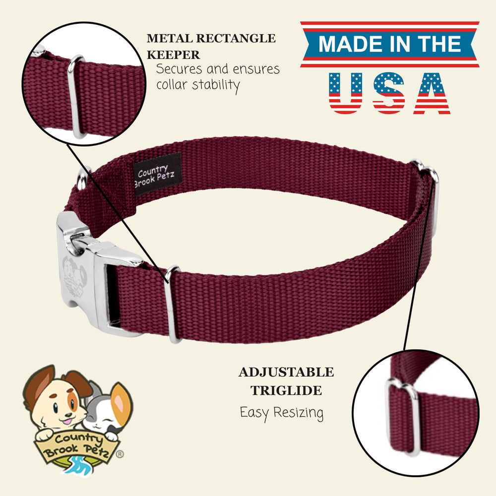 Country Brook Petz quick-release buckle for easy on and off.
