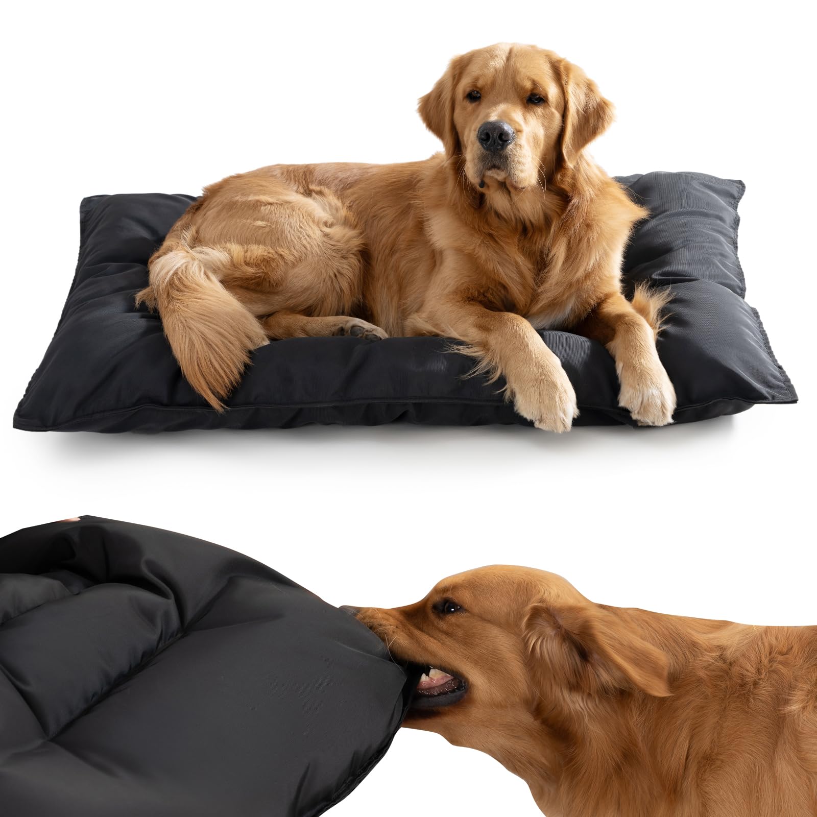 Couzssyhi chew-proof bed fabric close-up reveals tear resistance for tough chewers.