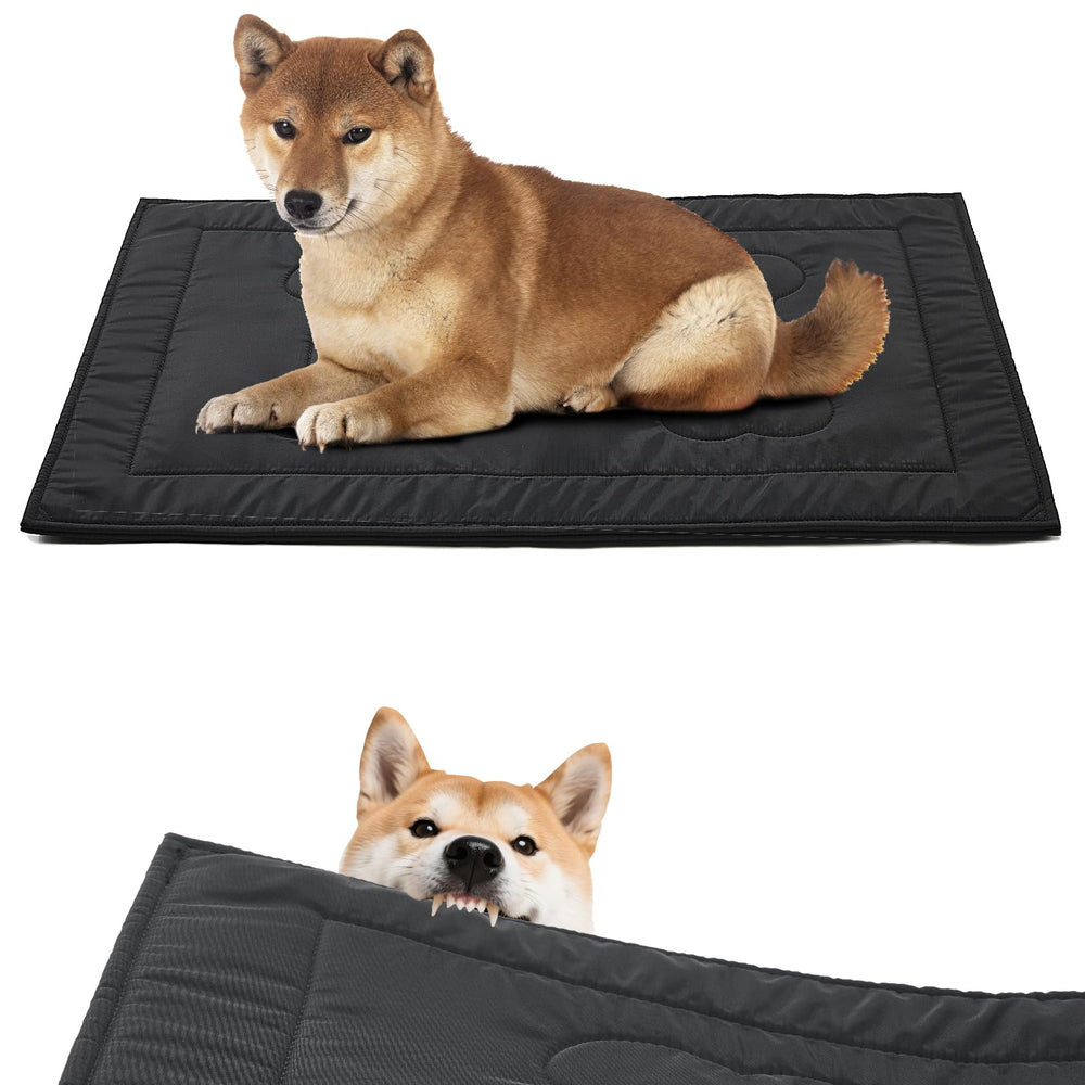 Couzssyhi Chew Proof Dog Crate Pad close-up of durable fabric for aggressive chewers.