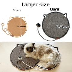 Covecozy Cat Scratcher Mat 19-6in diameter for comfortable lounging.