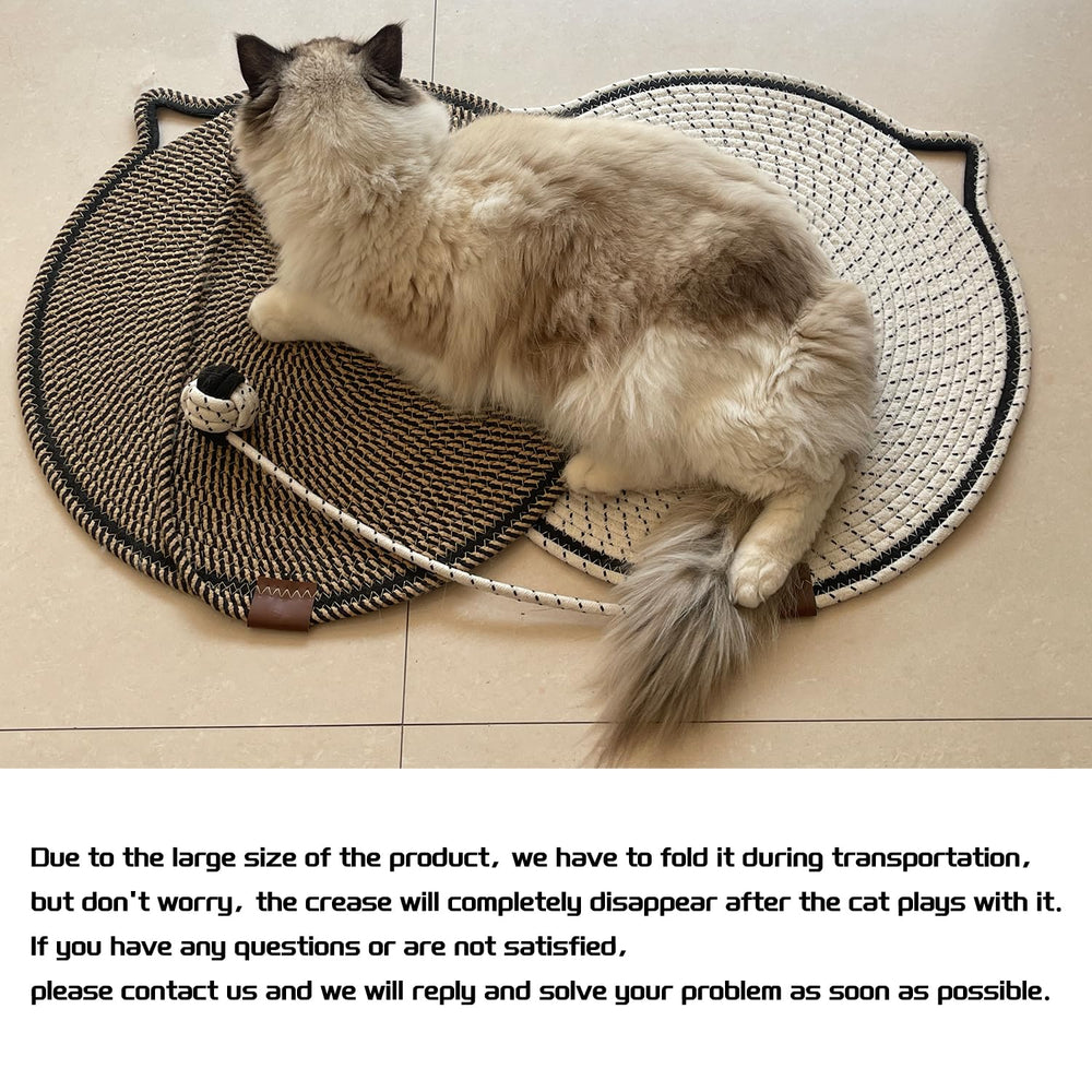 Covecozy Cat Scratcher Mat with cat-ball toy for interactive play.