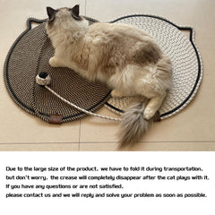 Covecozy Cat Scratcher Mat with cat-ball toy for interactive play.