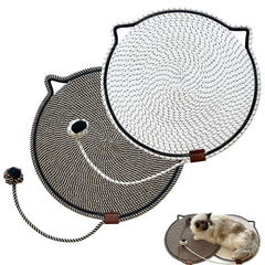 Covecozy Cat Scratcher Mat natural cotton rope closeup surface for safe scratching.