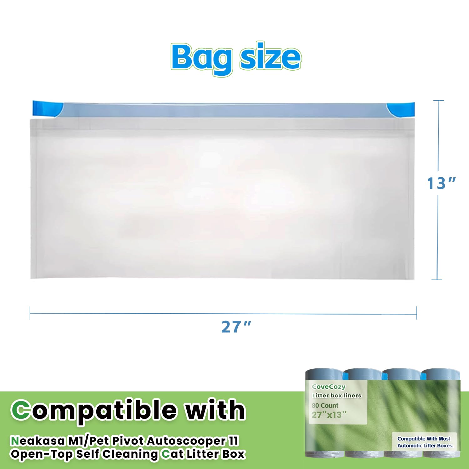 CoveCozy drawstring litter bags showing secure closure for spill-free disposal.