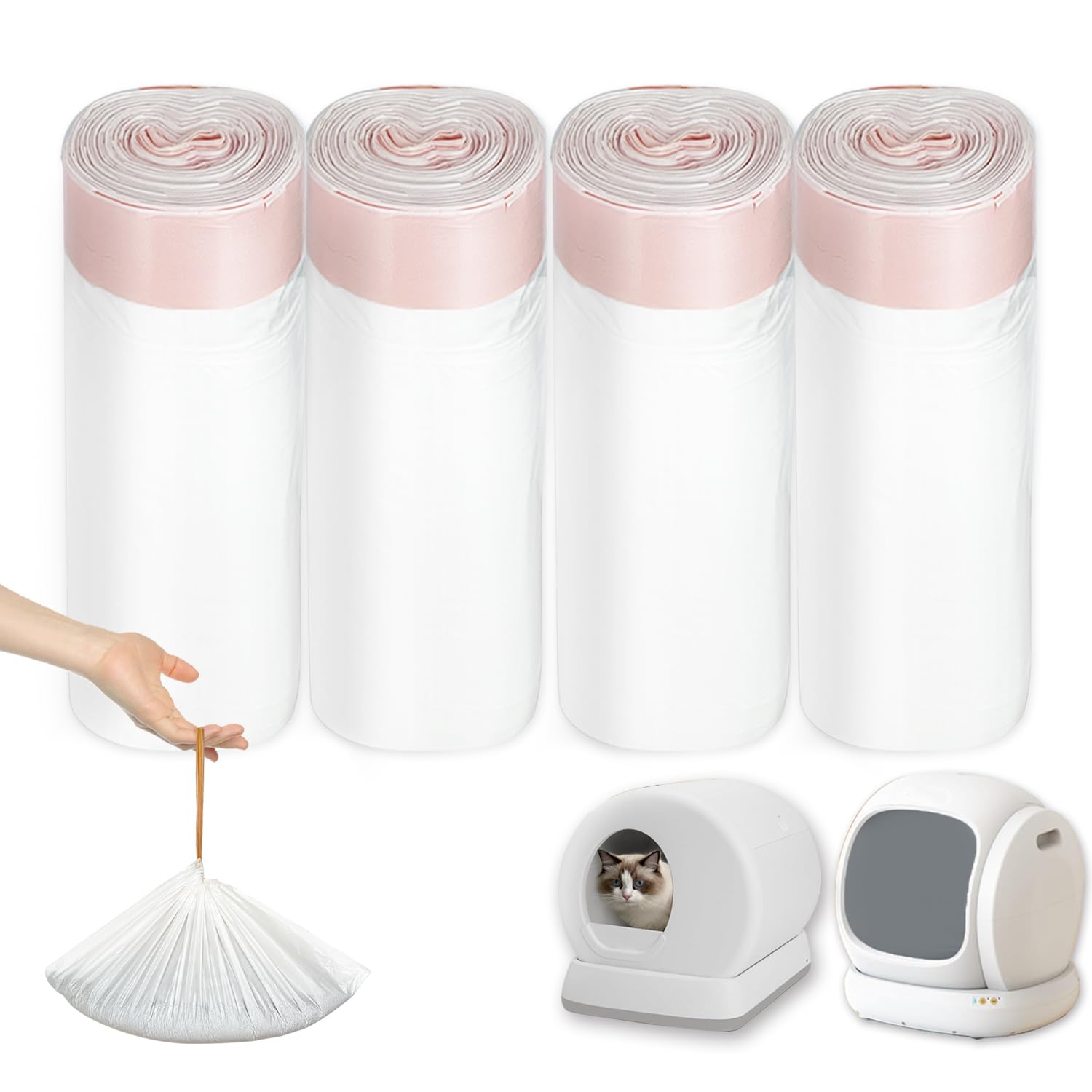 CoveCozy 80-count liners shown with Meo Want compatibility for easy maintenance