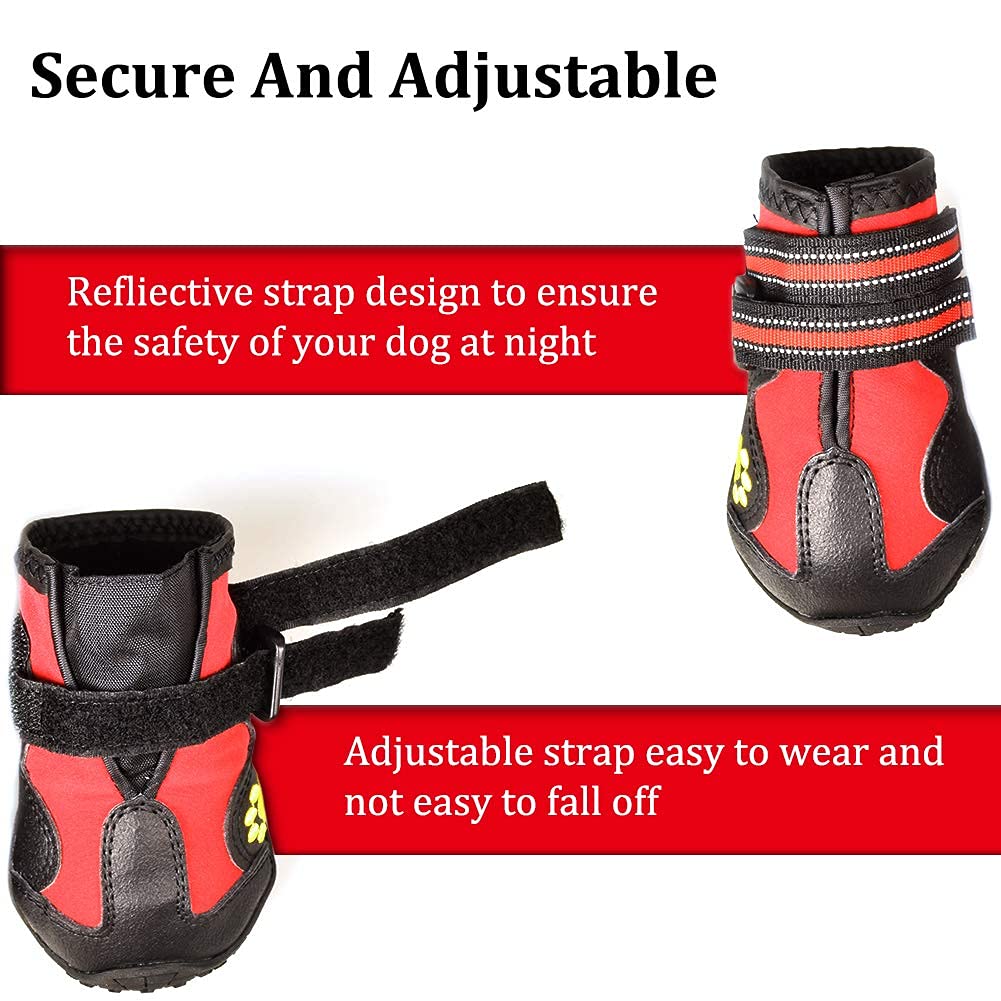 CovertSafe&amp; dog boots feature adjustable reflective straps for a secure night-time fit.