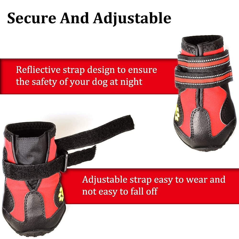 CovertSafe&amp; dog boots feature adjustable reflective straps for a secure night-time fit.