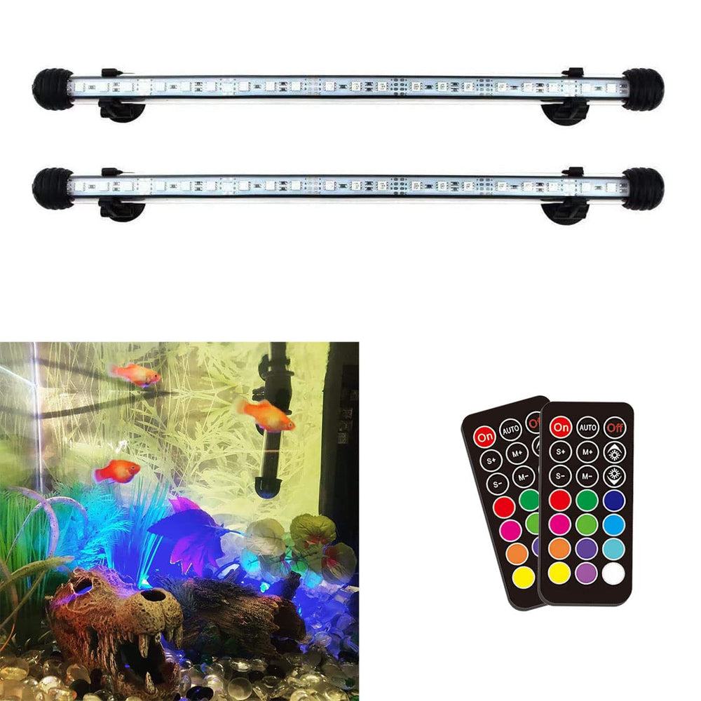 COVOART LED aquarium light 2pack-15in enhances colors in freshwater tanks