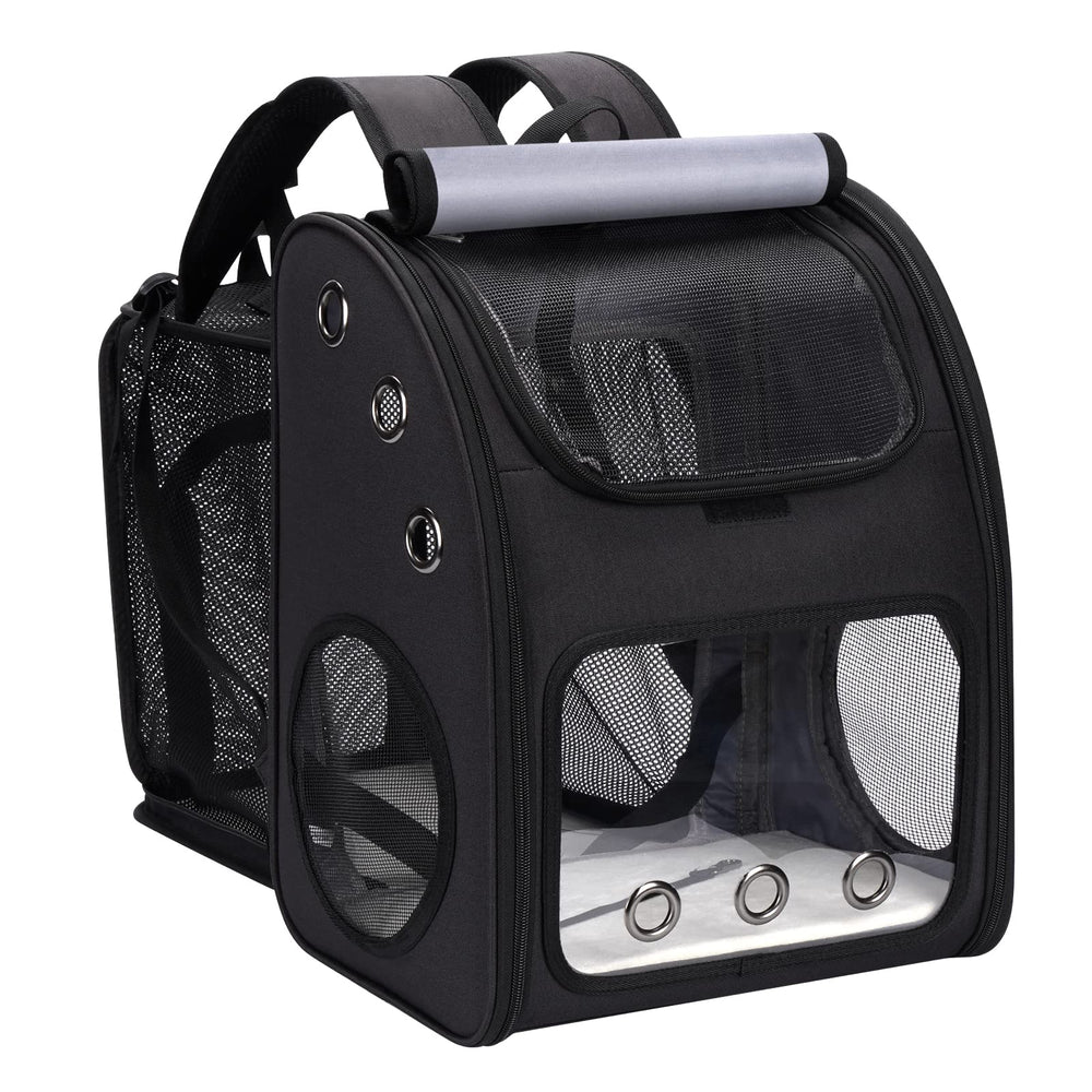 COVONO Cat Carrier Backpack rear expandable space provides room to stretch during travel.