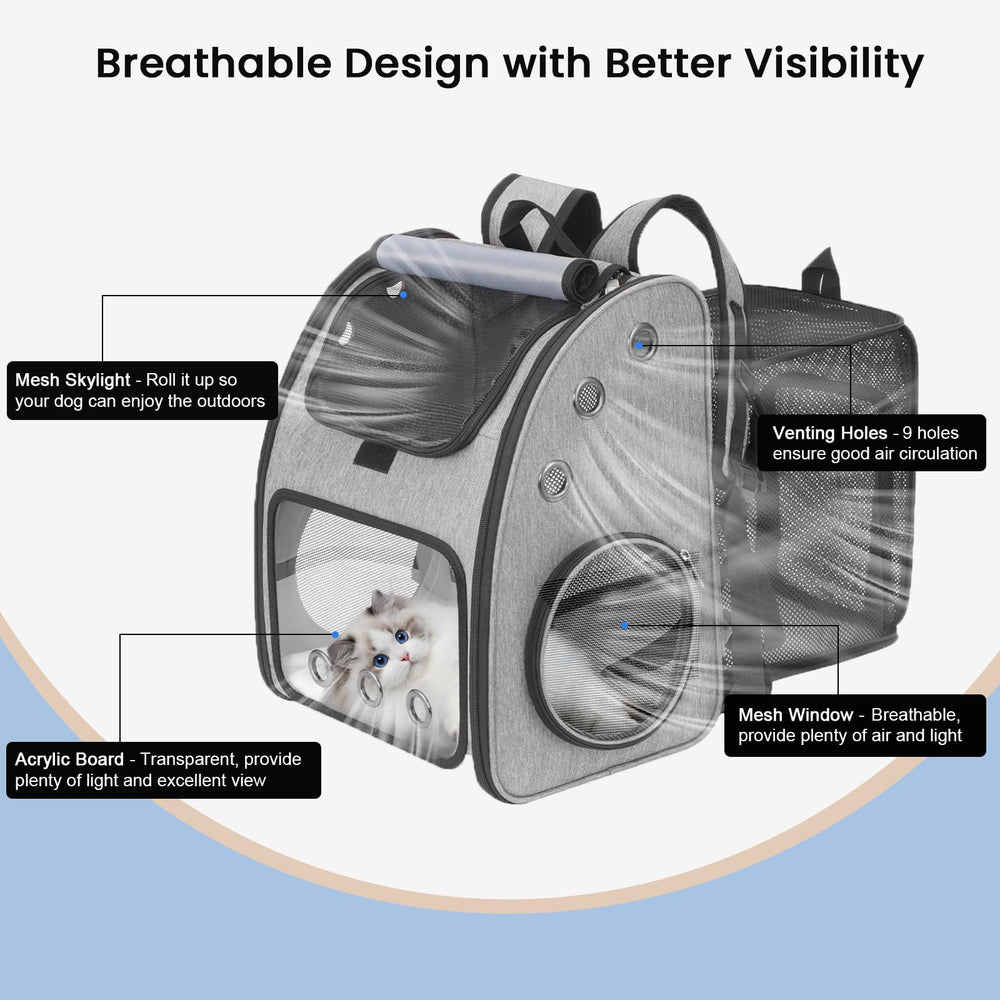 COVONO expandable-pet-carrier-backboard-mat provides stable footing with Velcro retention