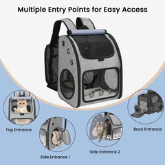 COVONO expandable-pet-carrier-backpack-expand-space demonstrates doubled interior room