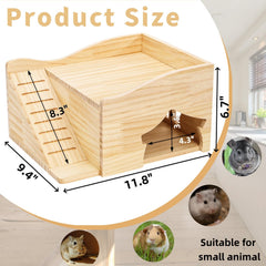Covzoe Guinea Pig Wood House entrance view, inviting exploration and safe nesting