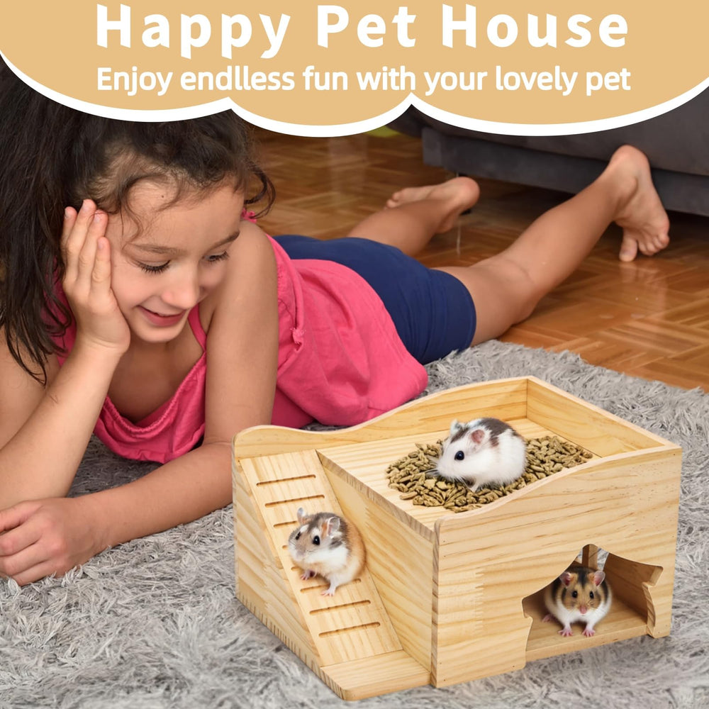 Covzoe Guinea Pig Wood House portable design, move-friendly habitat enrichment