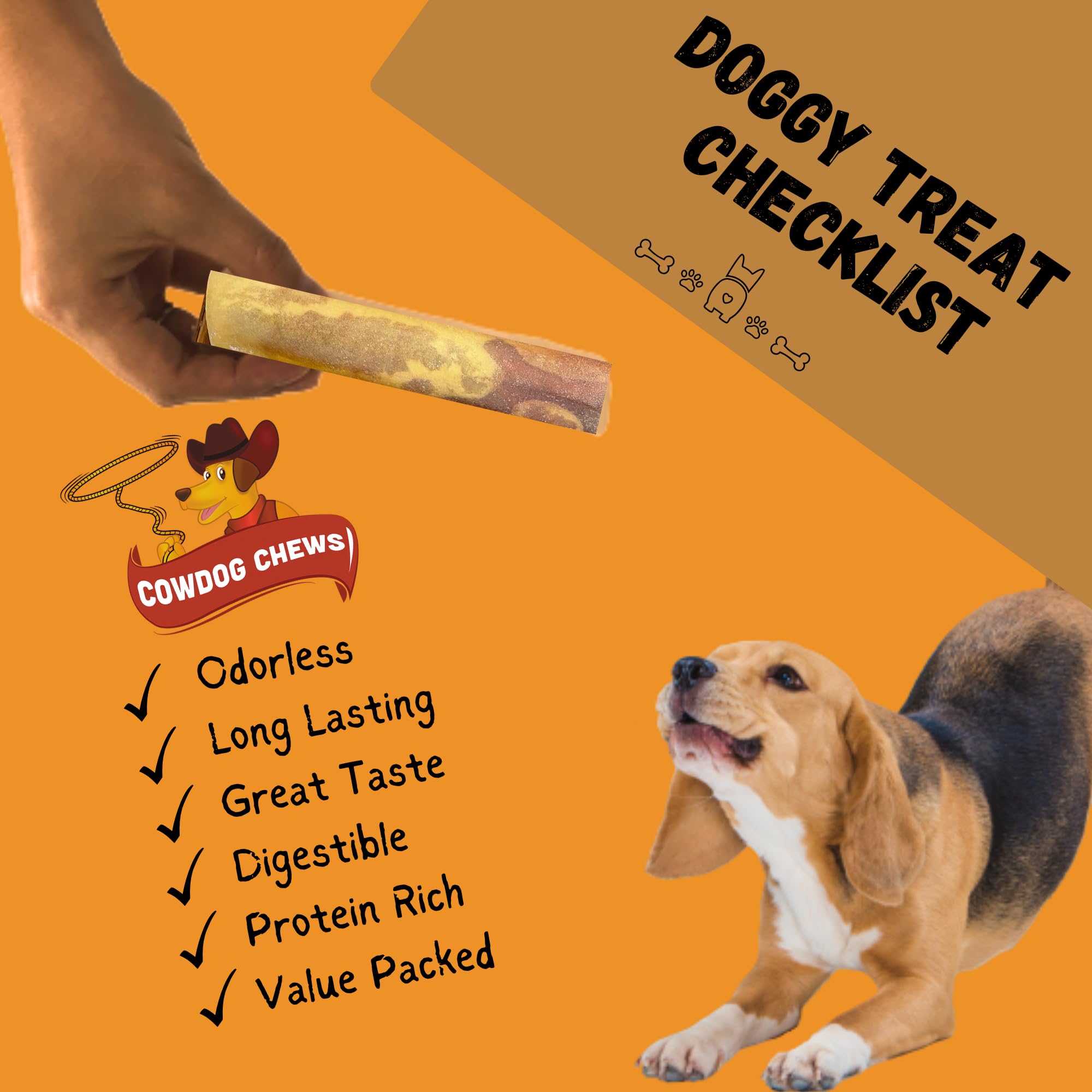 Cowdog Chews aggressive chewer demo illustrating tough, satisfying chew