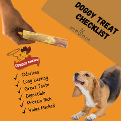 Cowdog Chews aggressive chewer demo illustrating tough, satisfying chew