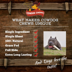 Cowdog Chews retriever-roll 5-6-inch size for medium-to-large dogs.