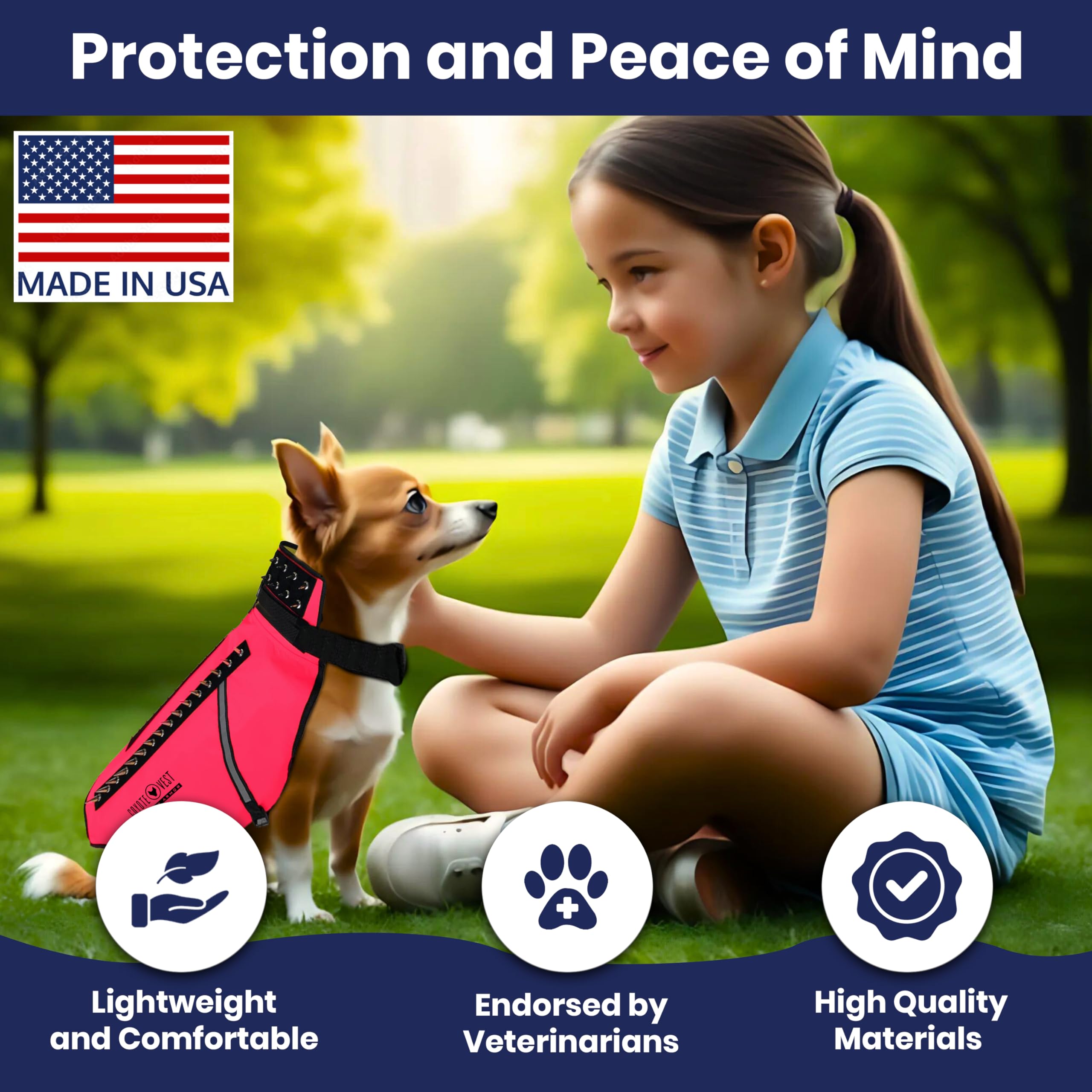 CoyoteVest-adjustable-waist-collar-leash demonstrates flexible fit and quick leash attachment.