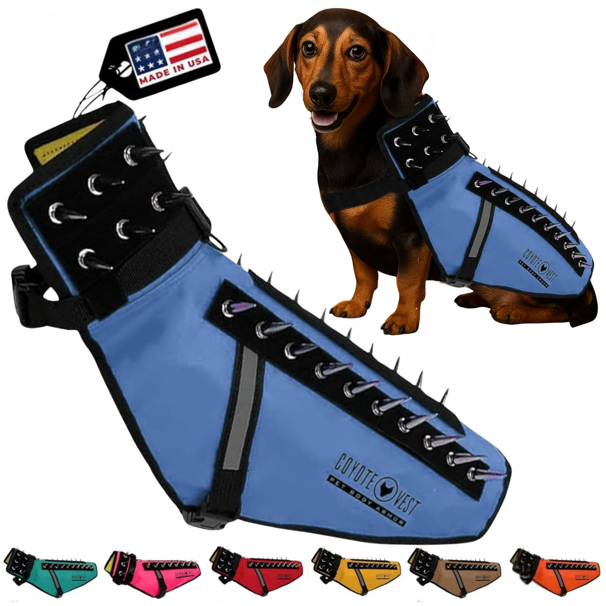 CoyoteVest small-dog-harness-royal-blue for safer daily walks with enhanced visibility