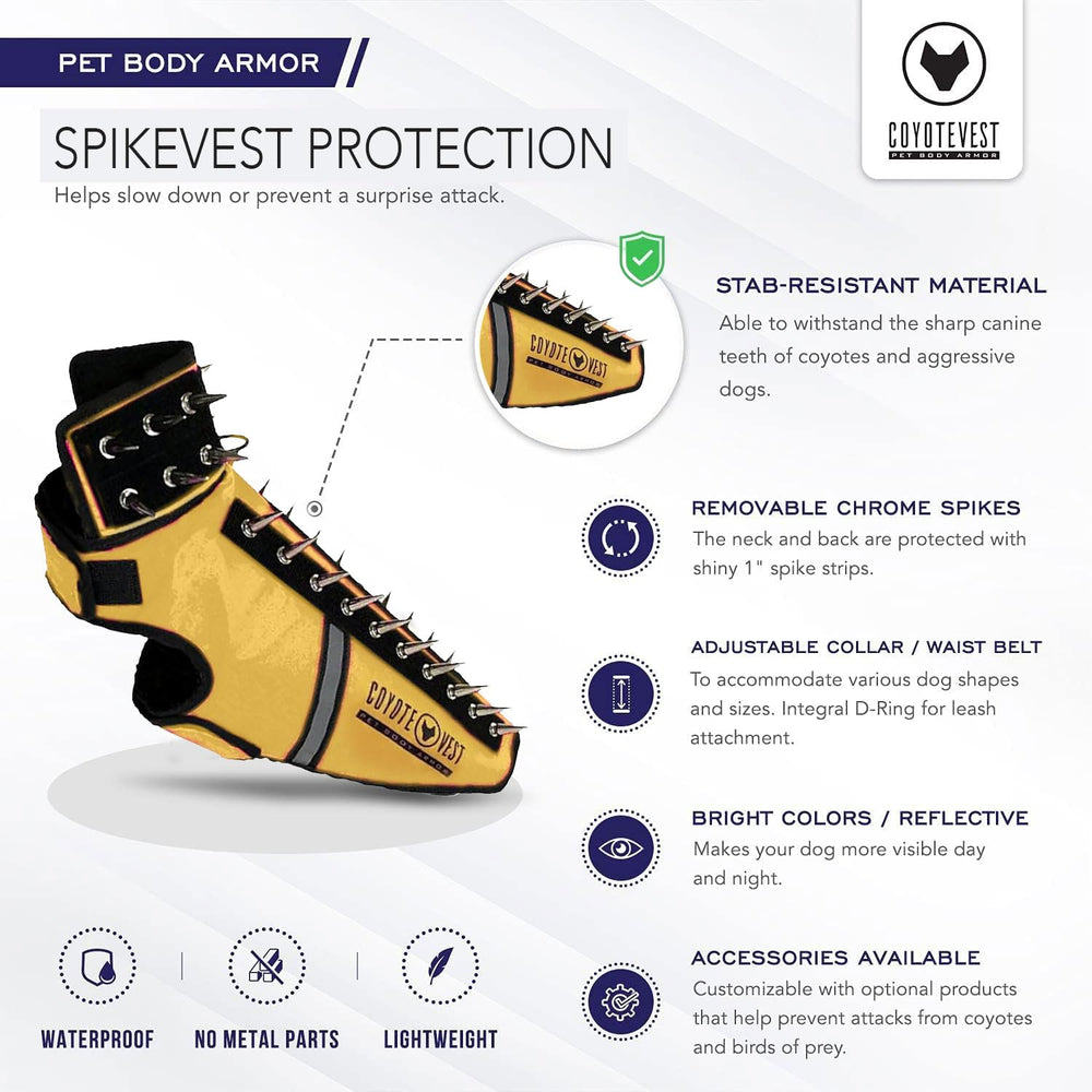 CoyoteVest SpikeVest D-ring leash attachment—quick leash connection during outings.