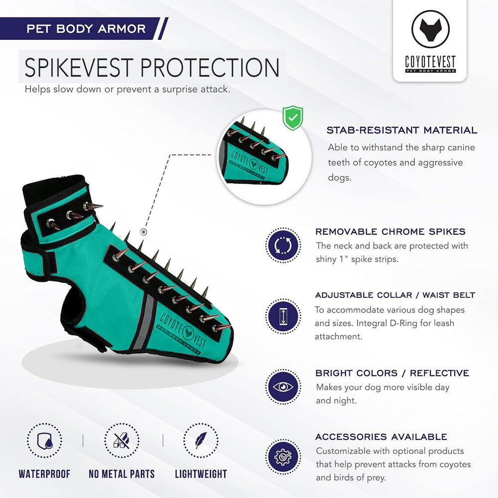 CoyoteVest SpikeVest reflective strips enhance night visibility for added safety