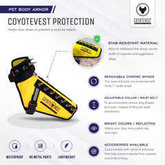 CoyoteVest dog harness red XS reflective strip emphasizing nighttime visibility
