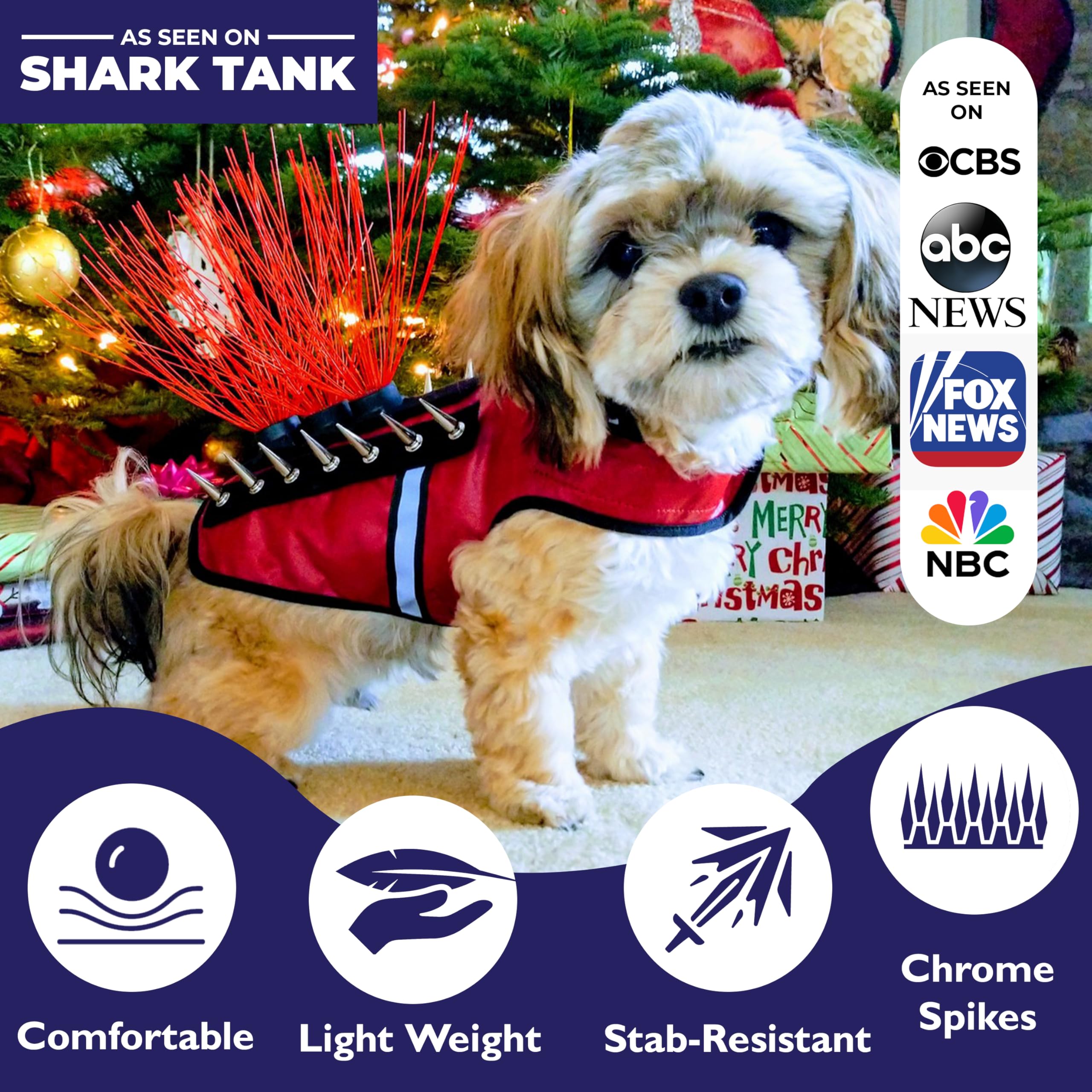 CoyoteVest SpikeVest pink sizing chart helps proper fit for small dogs.