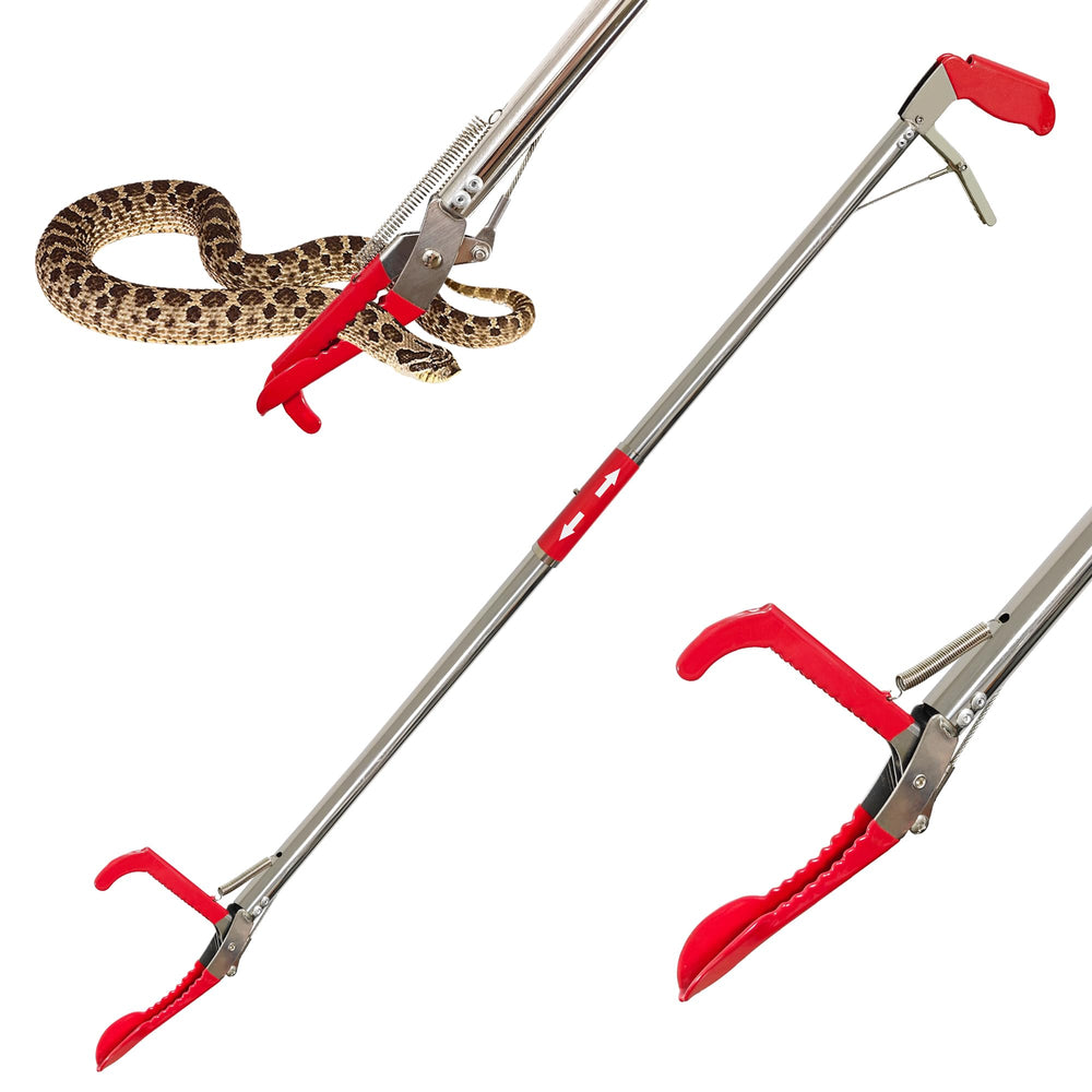 COYXiCE 60-inch snake tongs extended reach enables distant capture for safety.