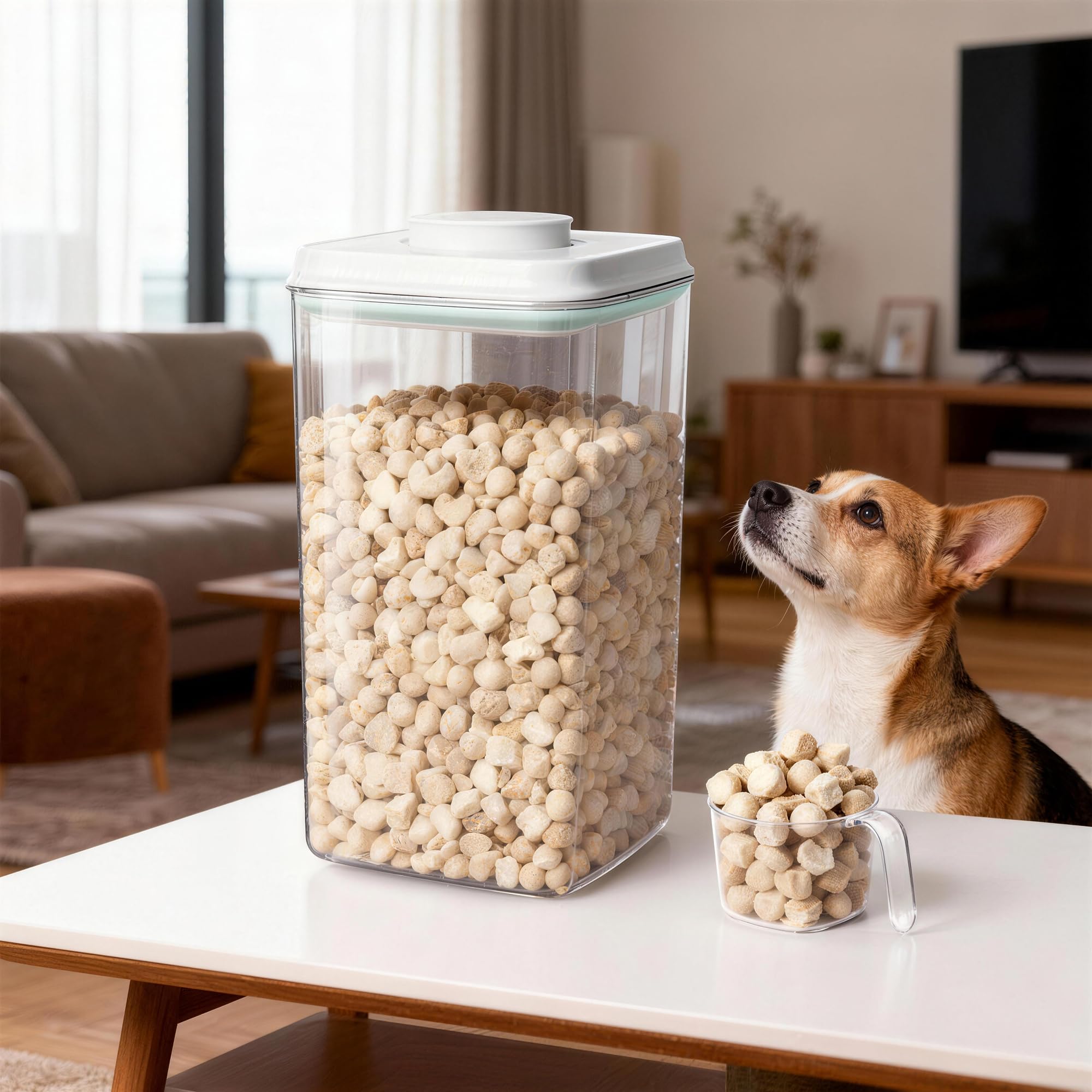 Cozey Daily kibble and treat storage keeps feeding corners neat.