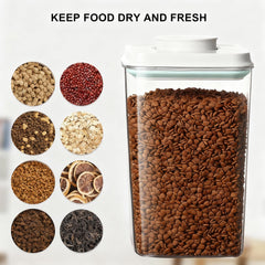 Cozey Daily stackable design saves pantry space for multiple pet foods.