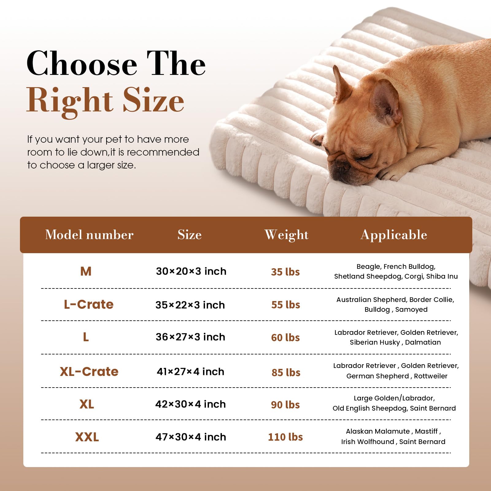 Cozila large orthopedic dog crate bed removable cover for easy washing