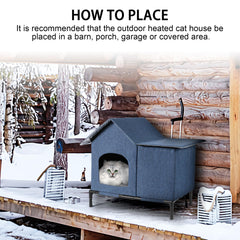 COZIPETAO outdoor cat house elevated base keeps interior dry.