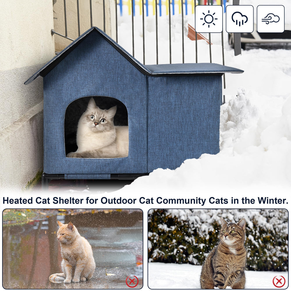 COZIPETAO outdoor cat house ground nails provide stable anchoring.