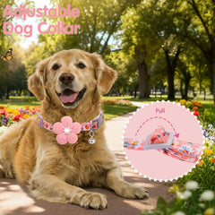 COZIRAE large dog collar in pastel with bell for easy locating.
