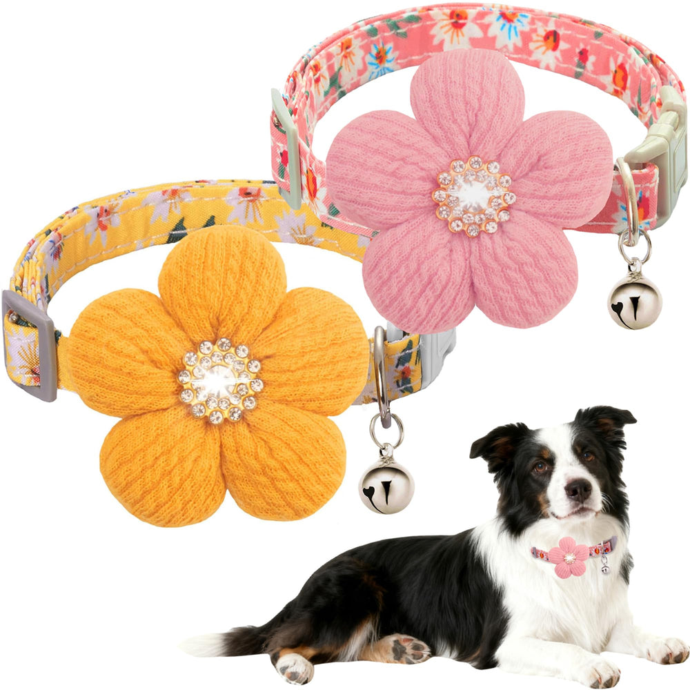 COZIRAE medium dog collar with floral pattern for gentle everyday style.