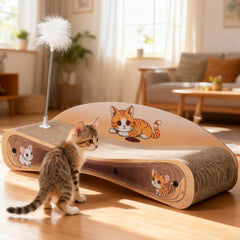 COZIVVOVV Cat Scratcher Lounge Bed – top view shows reversible surface for extended use
