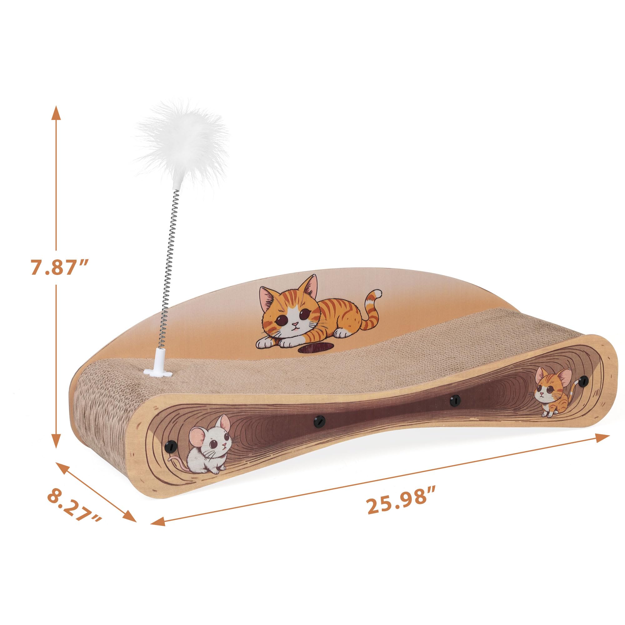 COZIVVOVV Cat Scratcher Lounge Dimensions clearly showing size for placement
