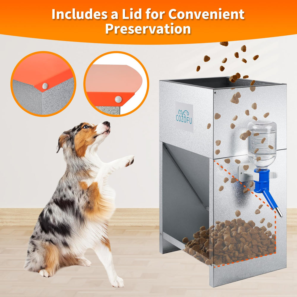 COZOFU 500ml water bottle keeps dogs hydrated during meals.