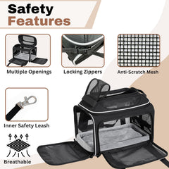 Cozy Cruiser durable wire frame with rolling wheels supports comfortable travel.