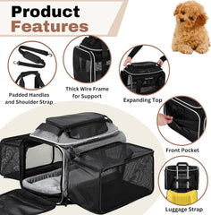 Cozy Cruiser pet carrier with mesh panels for airflow and pet comfort