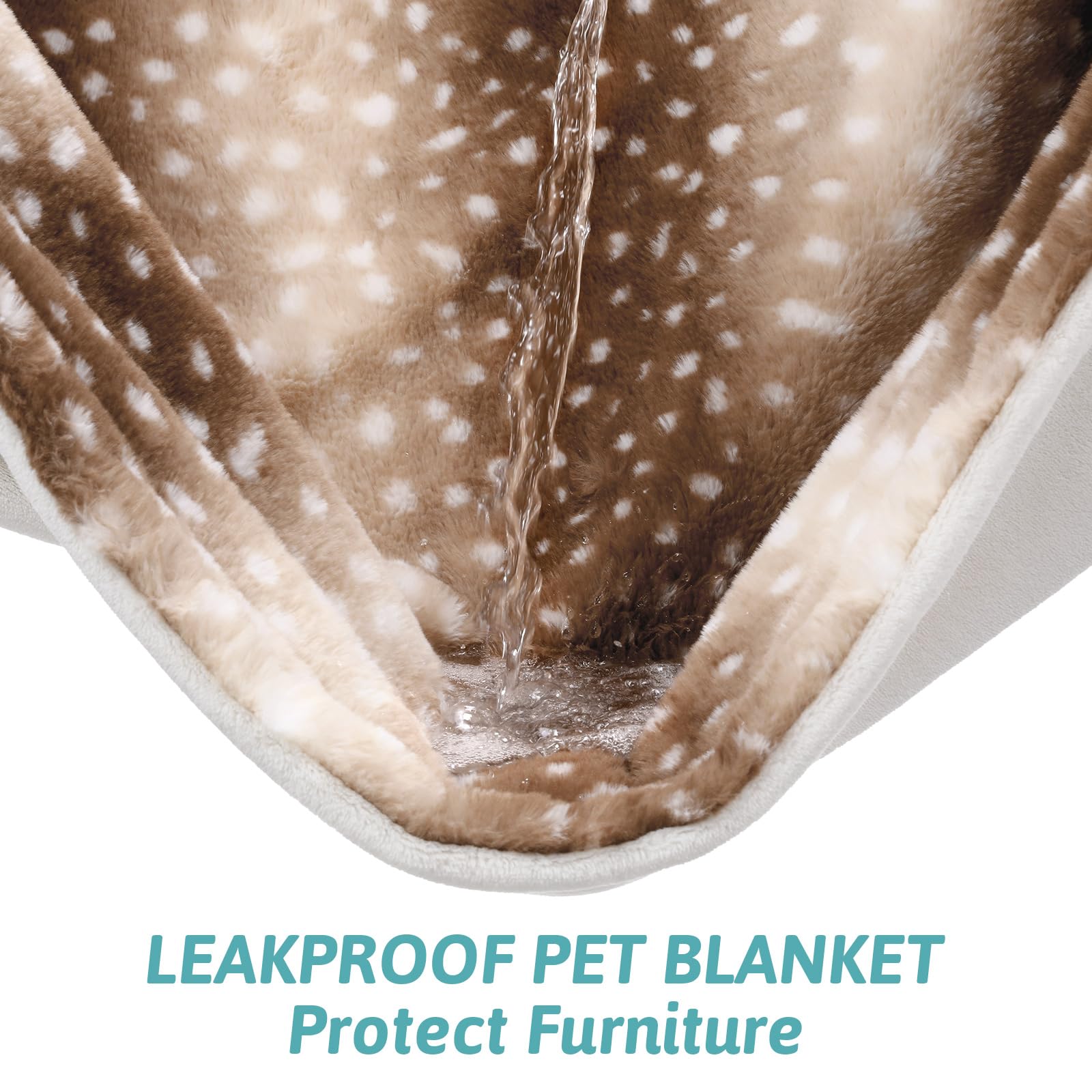 COZY KISS blanket with waterproof TPU layer protecting furniture from spills