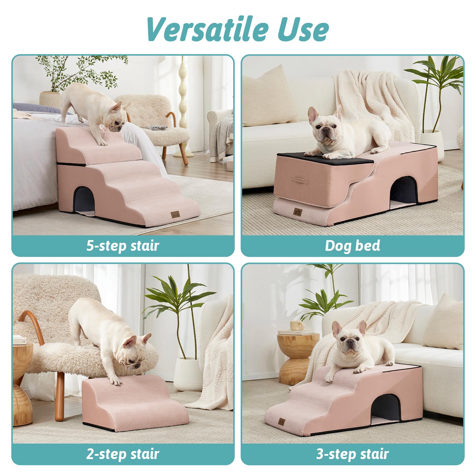 COZY KISS corduroy cover adds grip and a plush feel for pet comfort