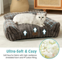 COZY KISS Cat Couch side profile highlights three-sided support for lounging