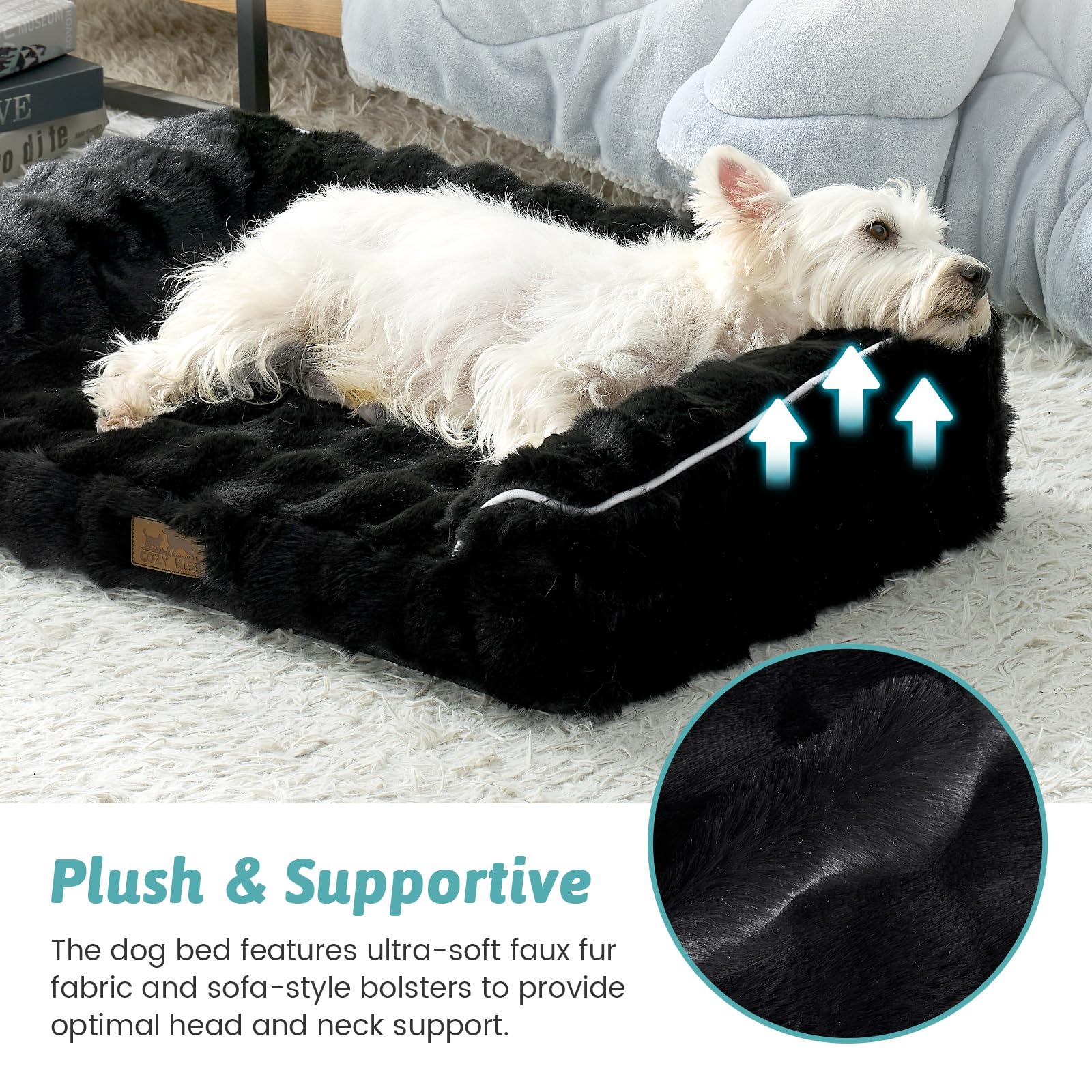 COZY KISS deep-pillow design supports head and neck for comfortable lounging.