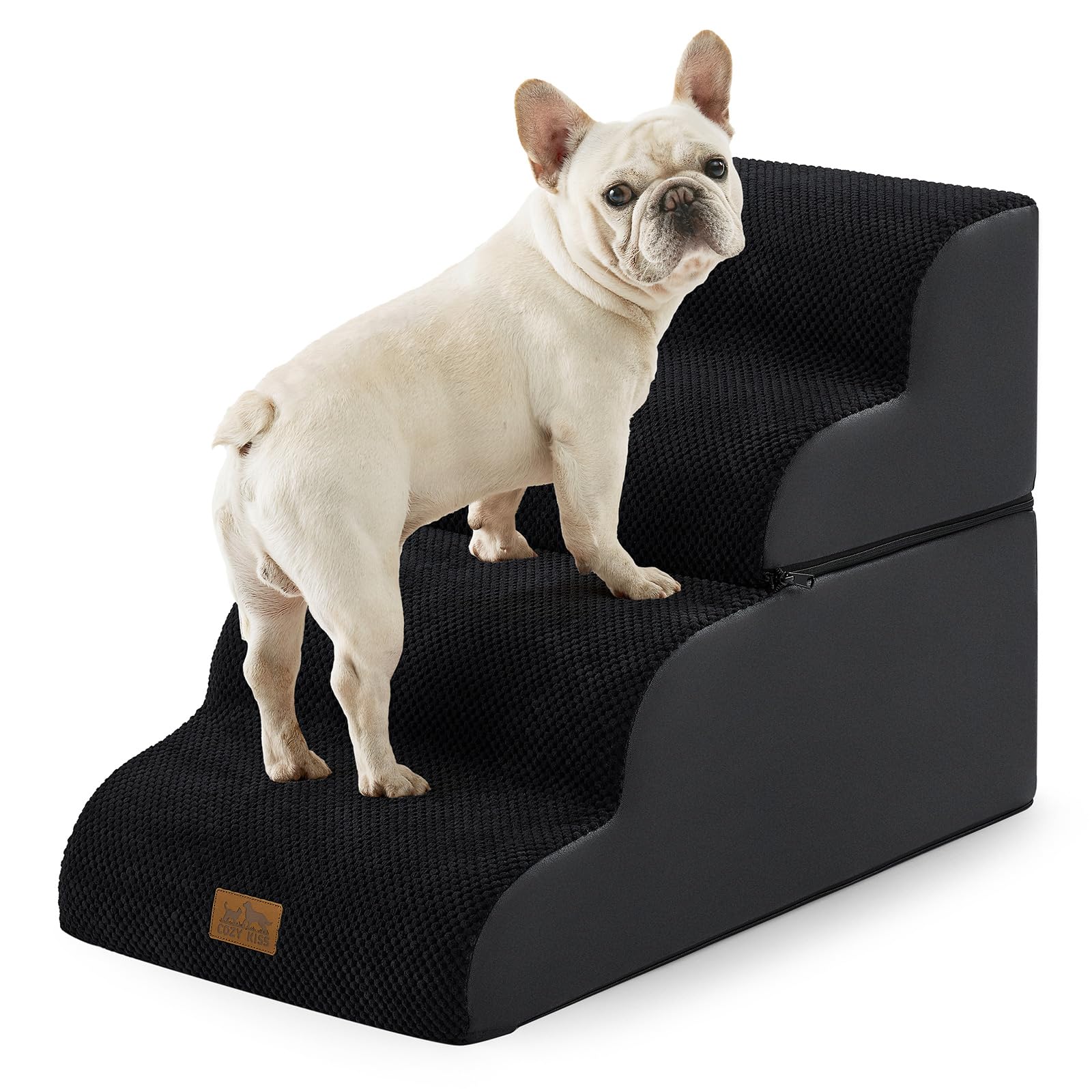 COZY KISS detachable curved dog stairs with wide base for stable climbs