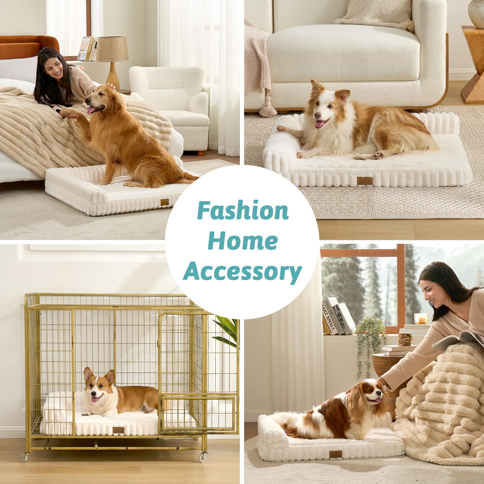 COZY KISS faux rabbit fur surface emphasizes plush lounging and warmth.