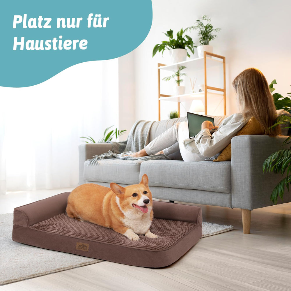 COZY KISS dog bed with waterproof lining close-up for spill protection.